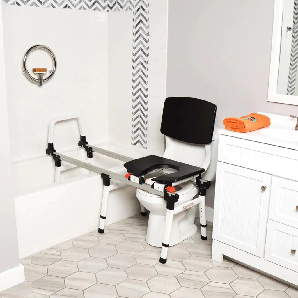 ShowerGlyde SG2 Sliding Transfer Bench - Fits Over Toilet