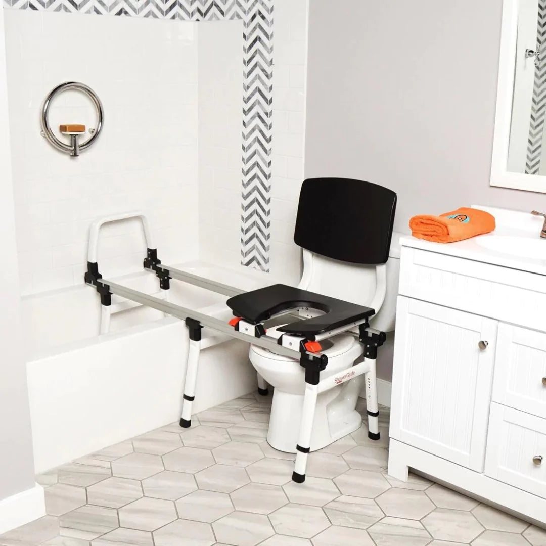 ShowerGlyde SG2 Sliding Transfer Bench - Fits Over Toilet