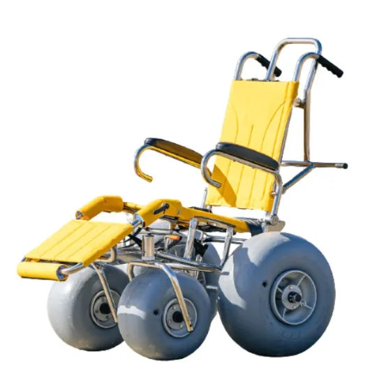 Wheeleez All-Terrain Padded Beach Wheelchair for Adults and Kids - 4 Wheels - Sandpiper