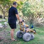Wheeleez All-Terrain Padded Beach Wheelchair for Adults and Kids - 4 Wheels - Sandpiper