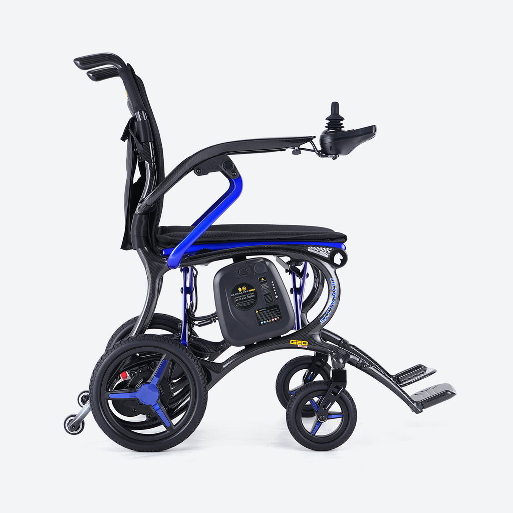 Forcemech Ultralite G20 PRO Carbon Fiber Folding Power Wheelchair 26lbs