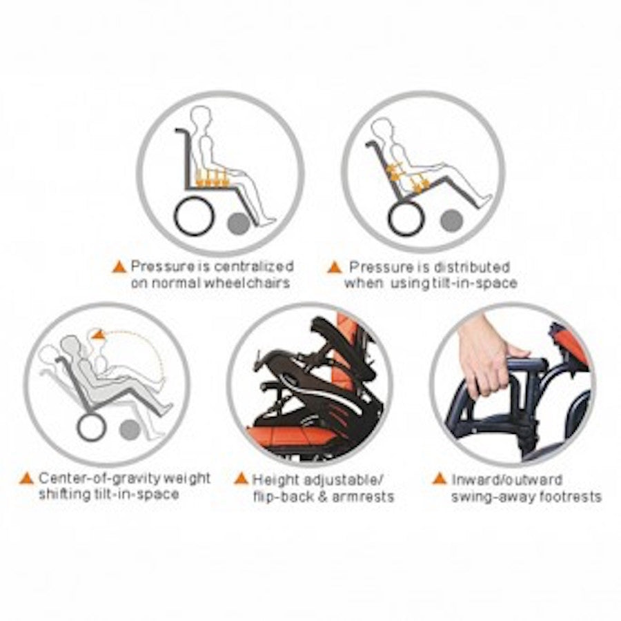 Karman Healthcare Tilt-in-Space Foldable Wheelchair