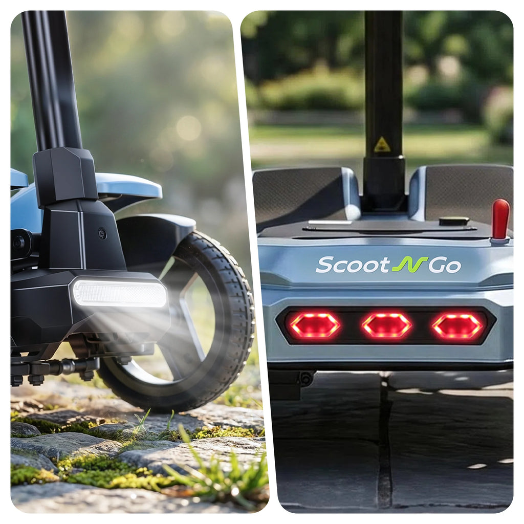 SCOOTNGO Voyager Smart Folding Travel Scooter — 40 lb, Cruise Control
