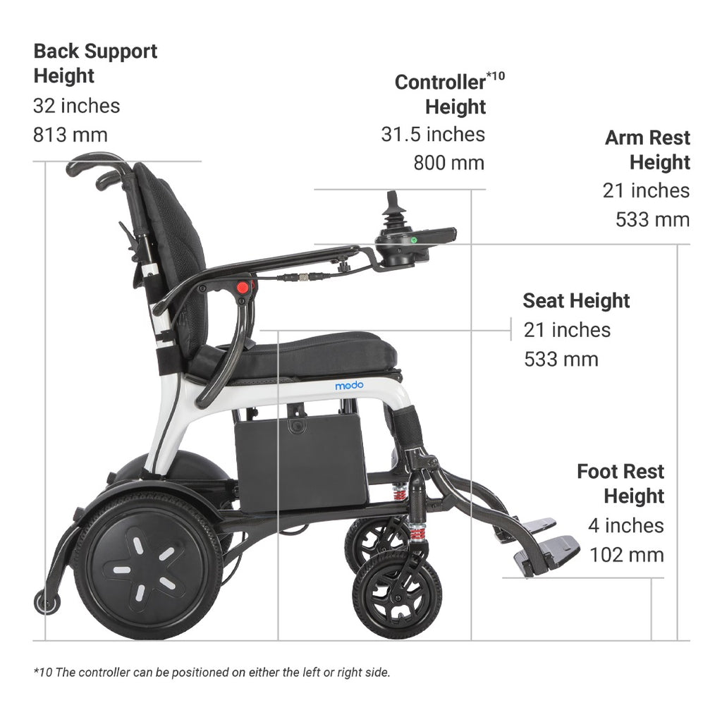 WHILL Modo Breeze Carbon Fiber Lightweight Folding Power Wheelchair