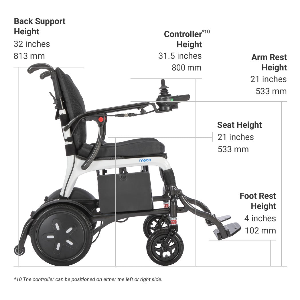 WHILL Modo Breeze Carbon Fiber Lightweight Folding Power Wheelchair