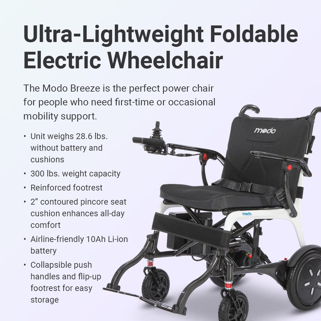 WHILL Modo Breeze Carbon Fiber Lightweight Folding Power Wheelchair