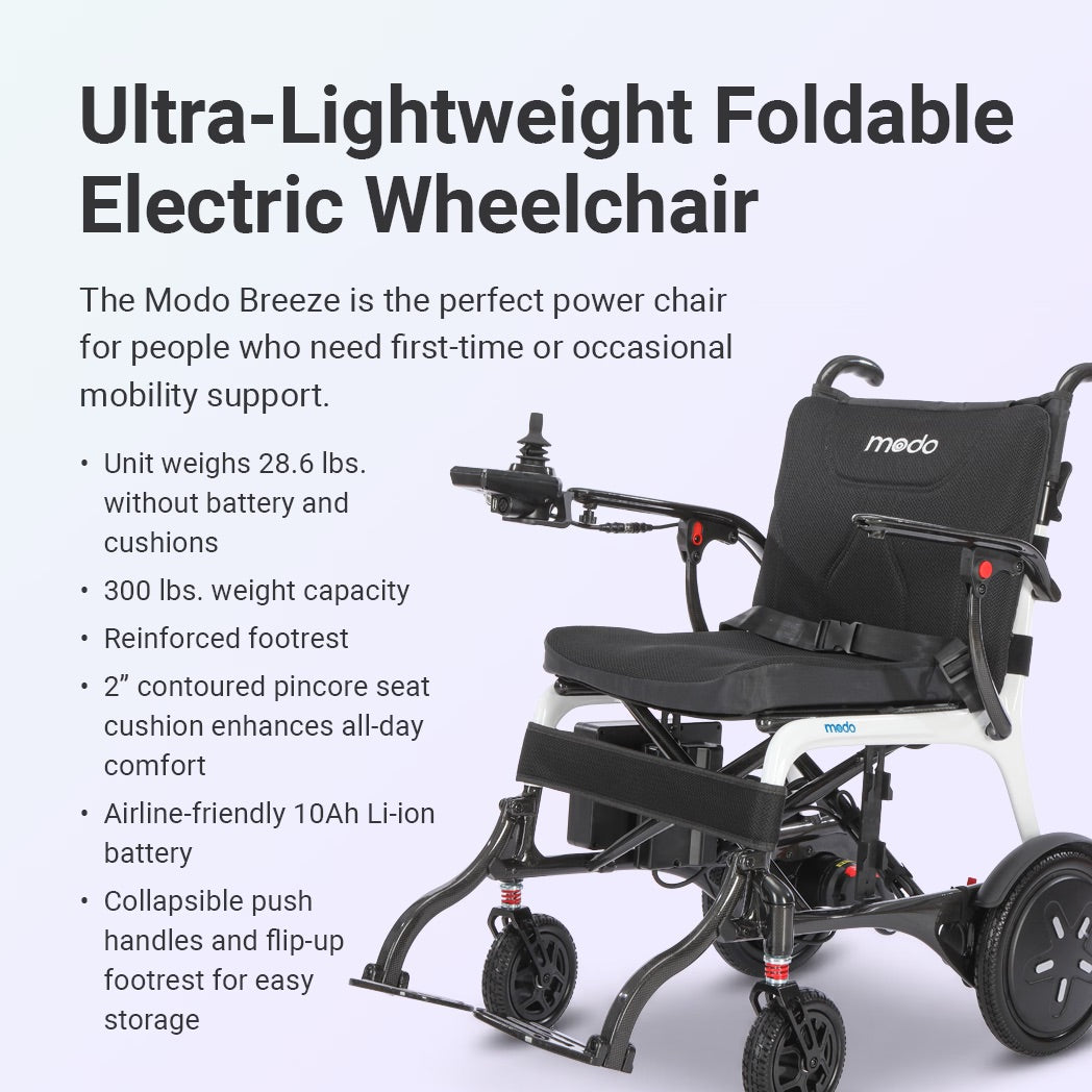 WHILL Modo Breeze Carbon Fiber Lightweight Folding Power Wheelchair