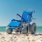 Beach Wheelchair Made with Balloon Tires and Rotating Casters - Wheeleez Sandcruiser