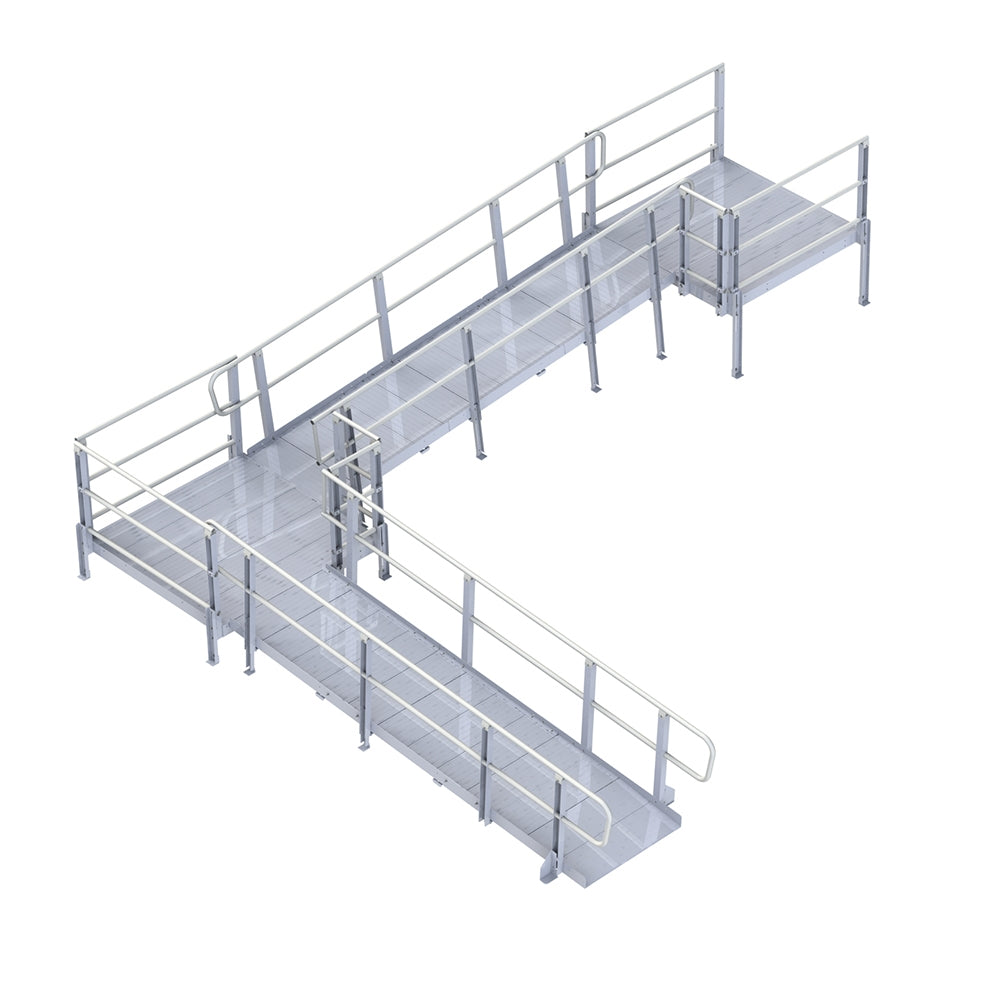Pvi Ramps Modular PVI Modular XP Ramp - with Handrails, 42 Inches Wide - Modular ...