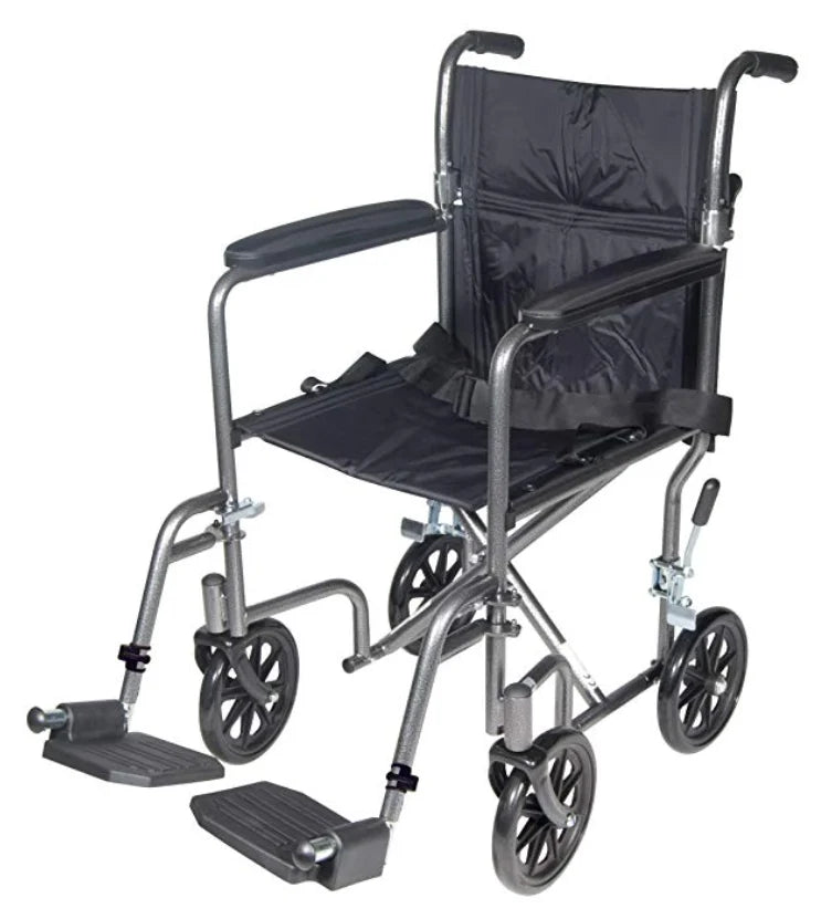 Drive Medical TR37E-SV Steel Transport Chair