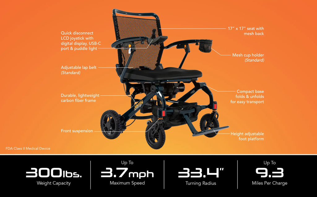 Jazzy® Carbon 27 Power Chair - Ultra-lightweight Power Wheelchair