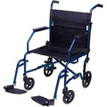 Carex Folding Steel Transport Wheelchair - 19" Seat