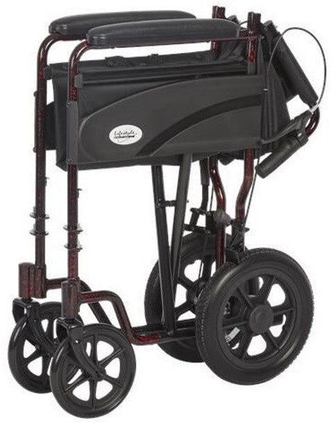 Aluminum Transport Chair with 12" Wheels L3019 by Rhythm Healthcare