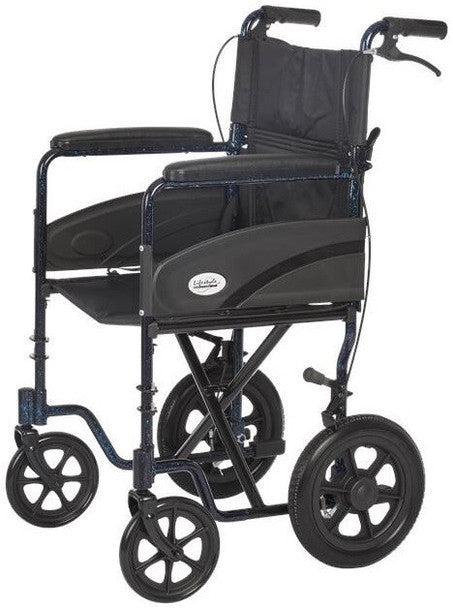 Aluminum Transport Chair with 12" Wheels L3019 by Rhythm Healthcare