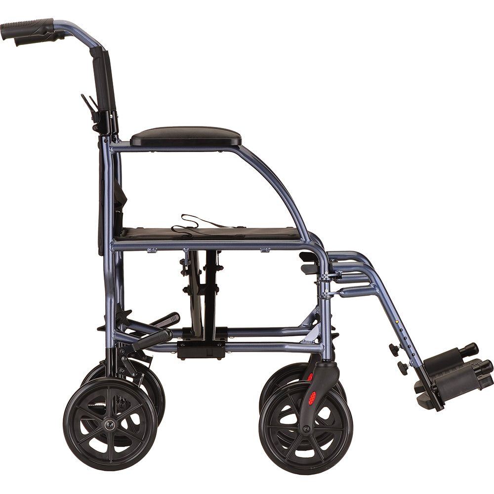 Nova Medical Foldable Lightweight Transport Chair With Removable Wheels