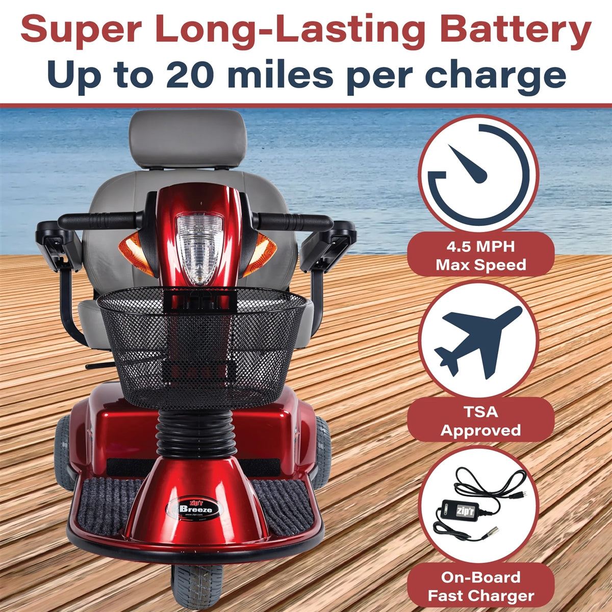 Zipr Breeze 3-Wheel Heavy Duty Mobility Scooter